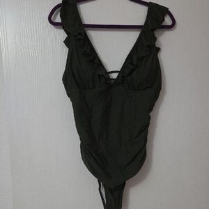 Cupshe Olive Ruffled One-Piece Swimsuit